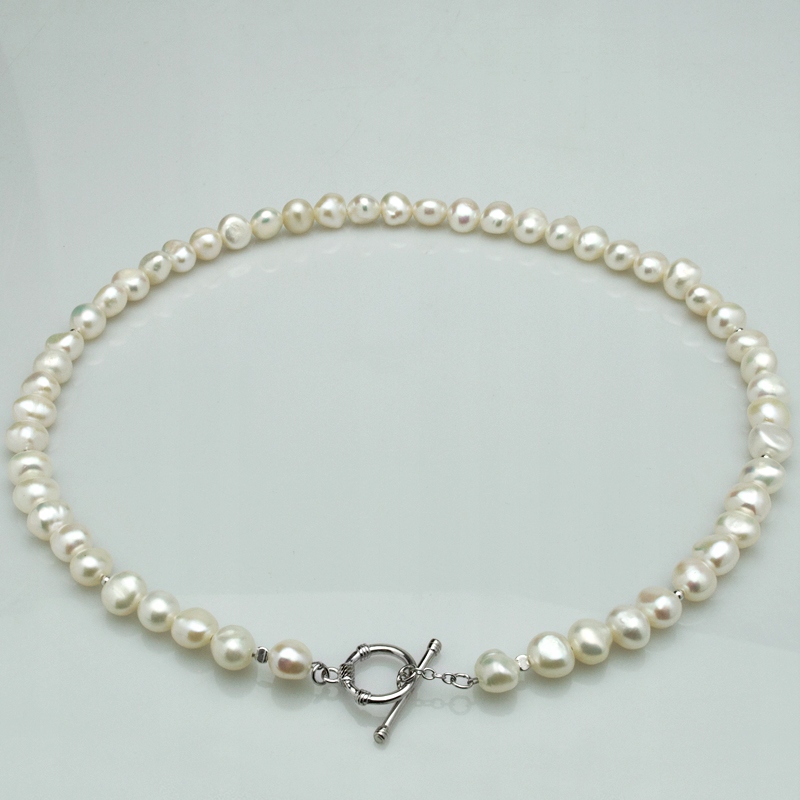 SREBRNY NASZYJNIK Z PRAWDZIWYCH PEREŁ HODOWANYCH Marka Apearl