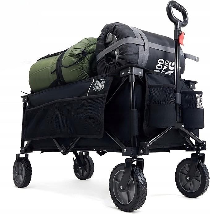 Skladací plážový kempingový vozík XXL, veľký, odolný, 100 kg, prenosný