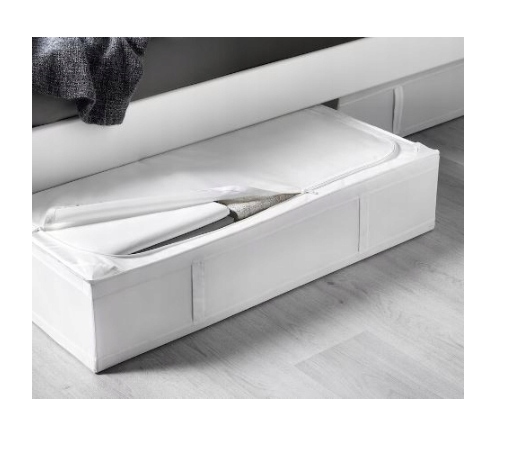 POJEMNIK NA POŚCIEL UBRANIA POD ŁÓŻKO DO SZAFY Kolor mebla biały odcienie szarości