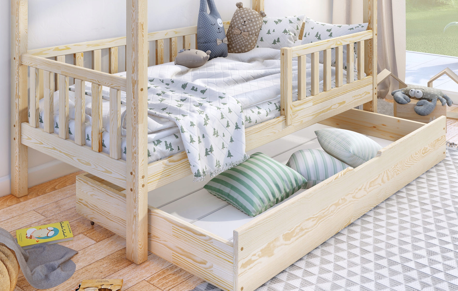 PORTIA BIS łóżko domek dziecięce + szuflada 90x180 Długość (cm) 180 cm