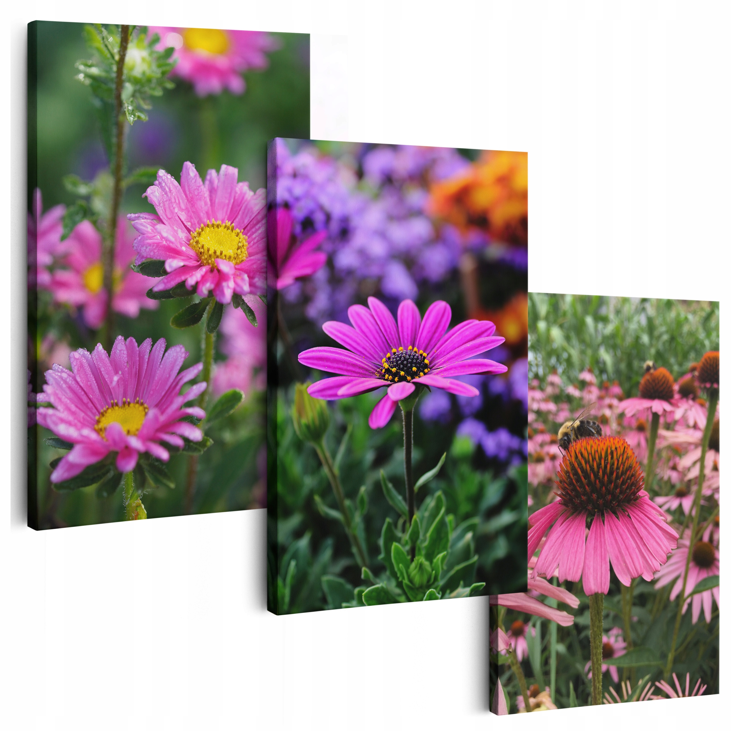 Obraz Na Plátně 150 cm **mnoho vzorů** Obrazy Do Obývacího Pokoje Triptych Květiny 3