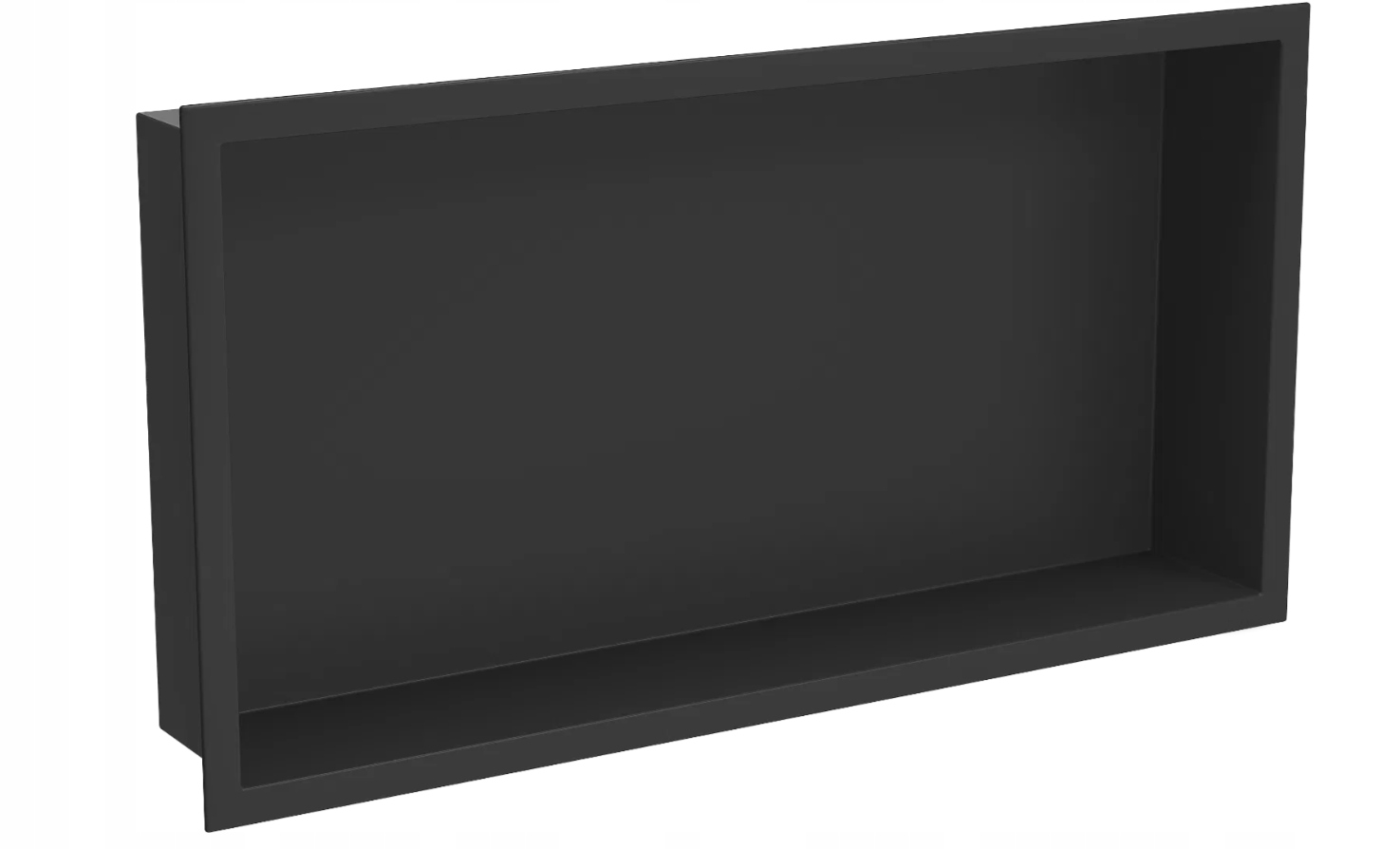 Arceno Nástenná výklenková polica s prírubou 60x30 čierna