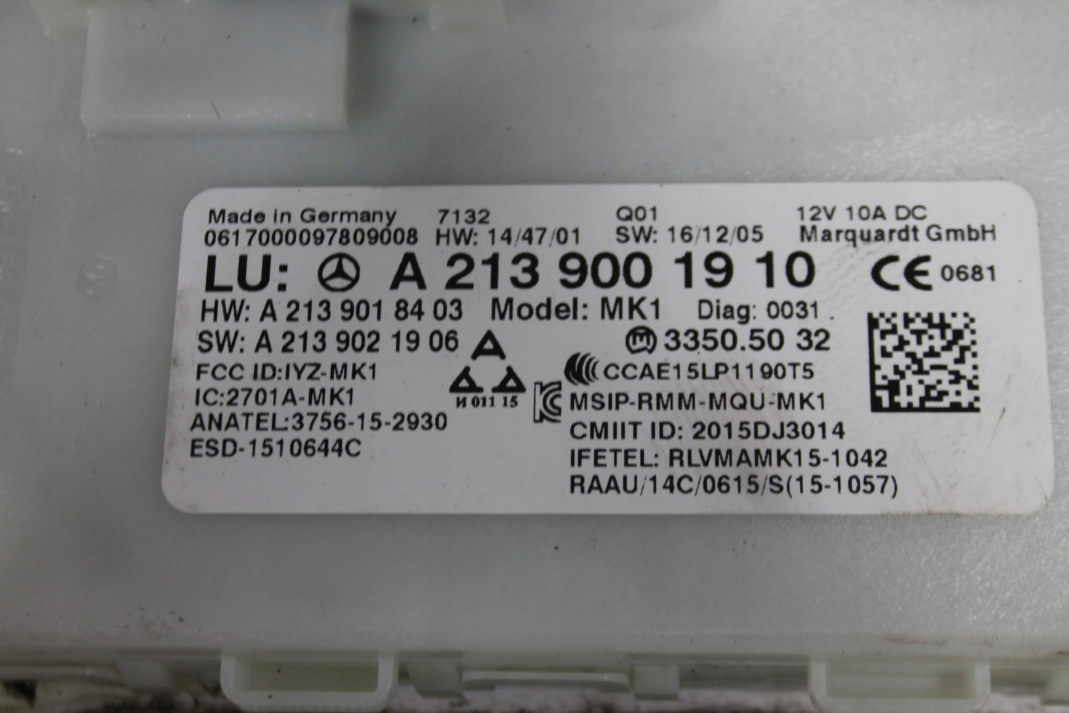modul Bedienteil KEYLESS A2139001910 E-KLASA W213