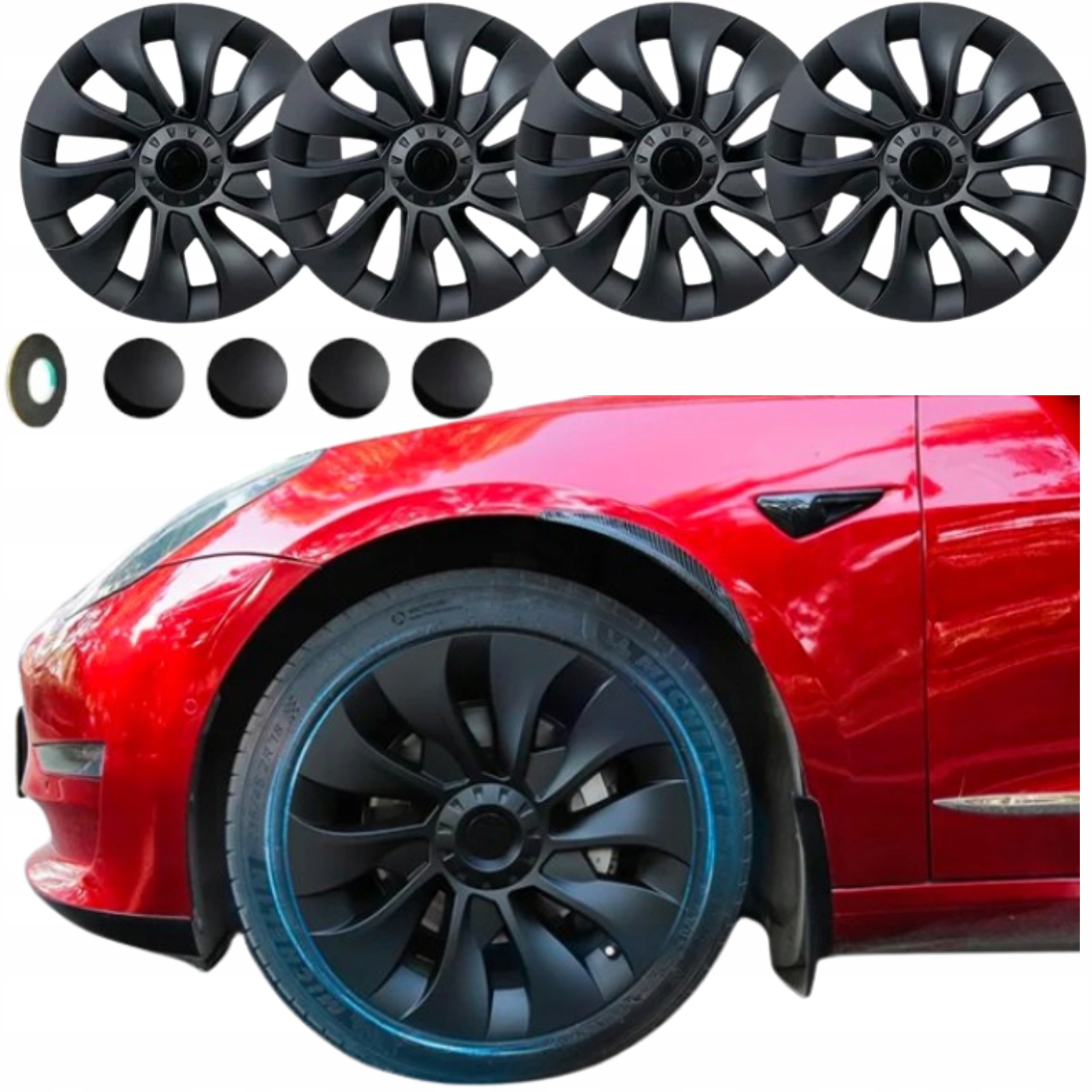 poklice tesla model 3 uberturbíny pro tesly 18 palců sada poklic 4ks