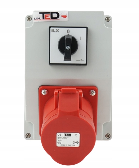 Stavební Rozvaděč Combopol Zásuvka 400V 32A/4P S Vypínačem 0-1