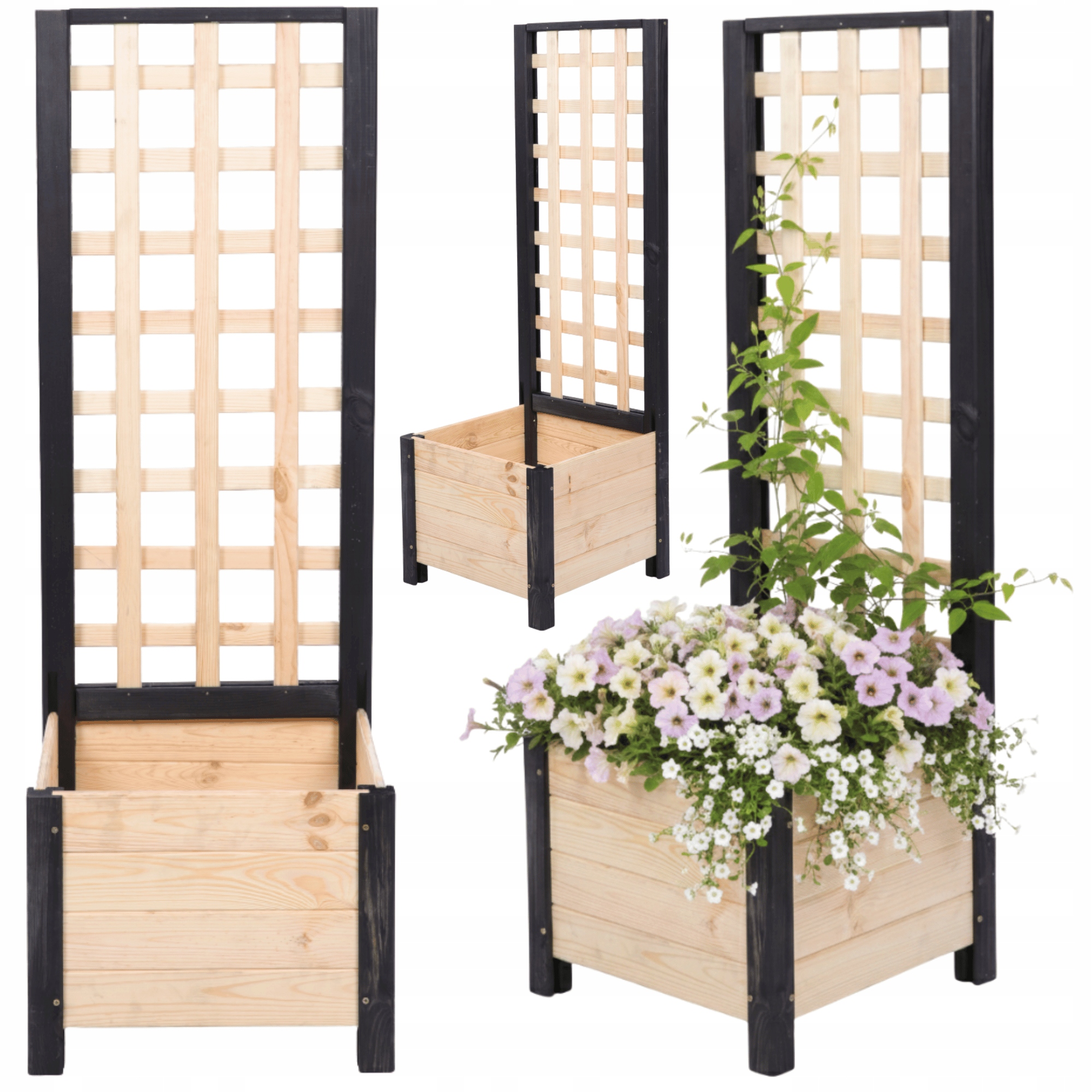 Drevená záhradná pergola, kvetináč, krabica na kvety 116x40x40 na nohách