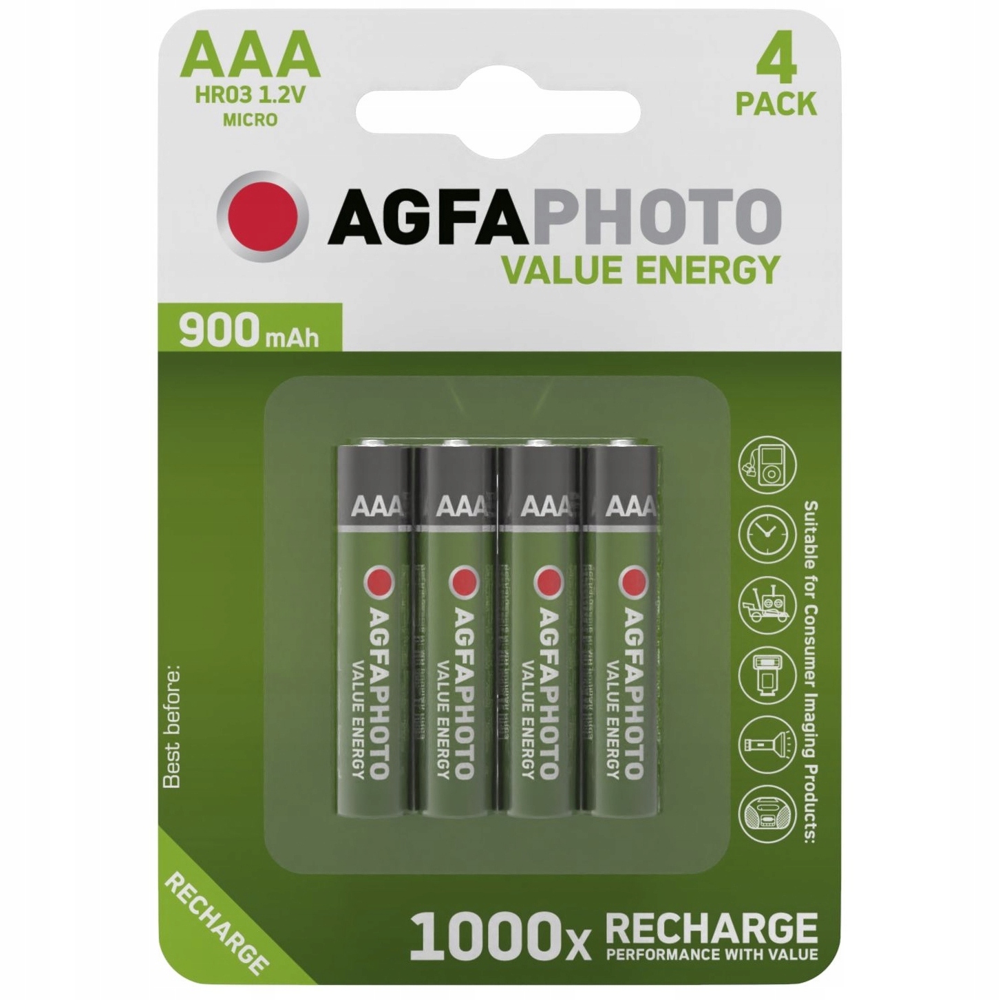 

4x Akumulator Bateria Agfaphoto Aaa LR03 HR03 1.2V