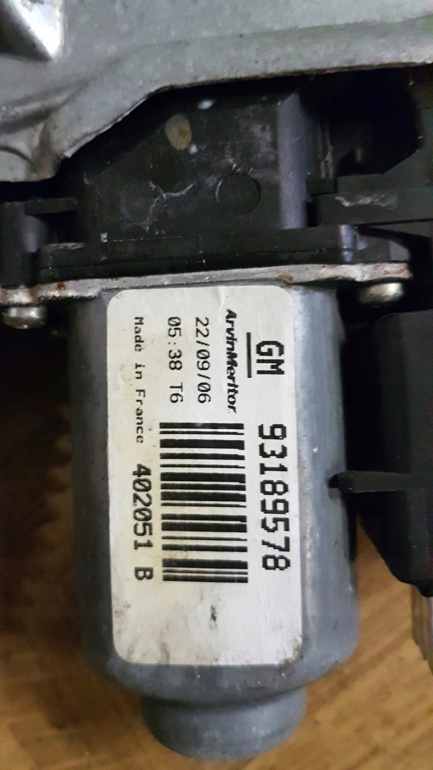 OPEL MERIVA A mechanism windows right front 93189578