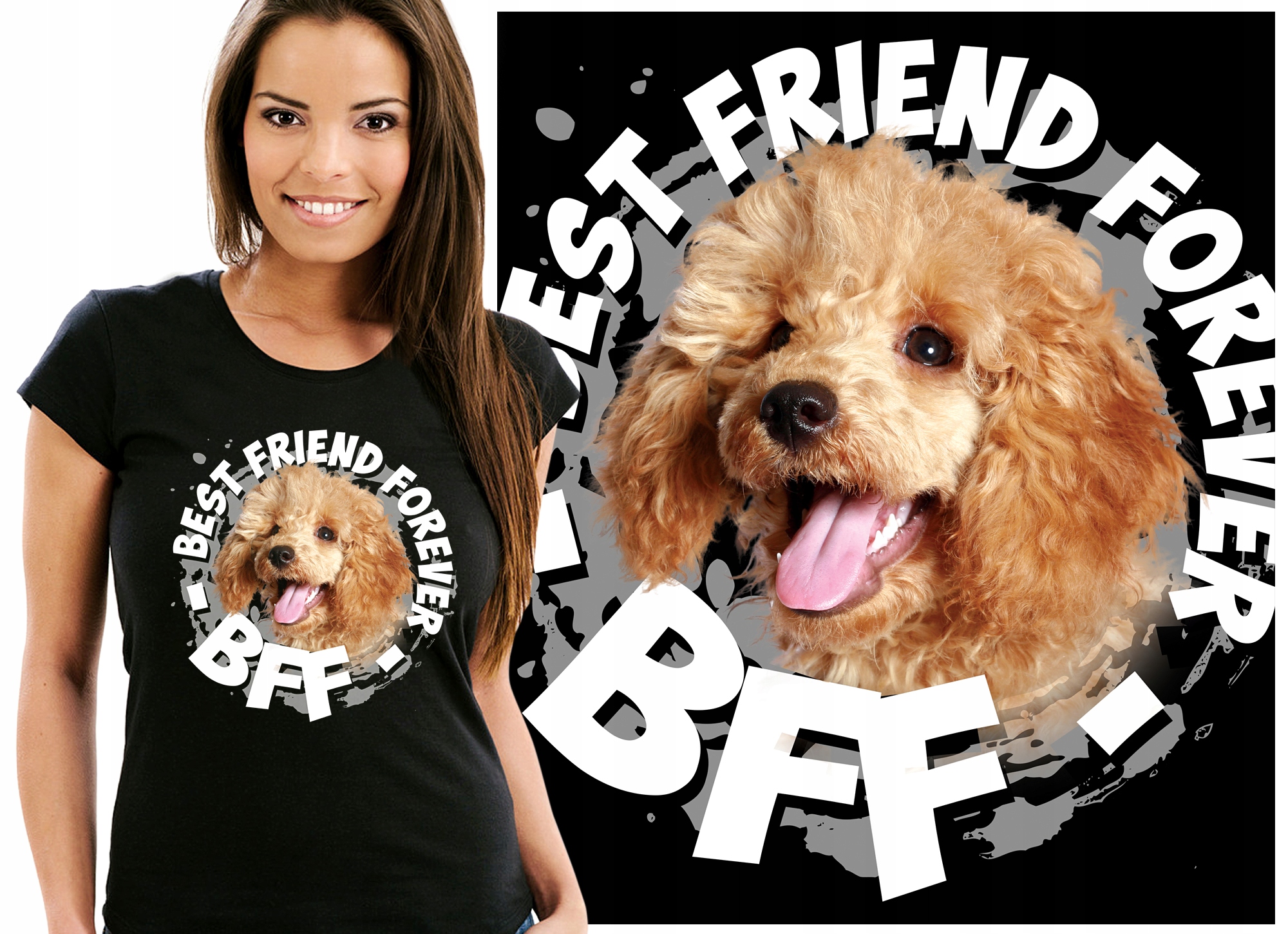 

Bff Pudel Jamnik Bulldog Mops Koszulka Damska L