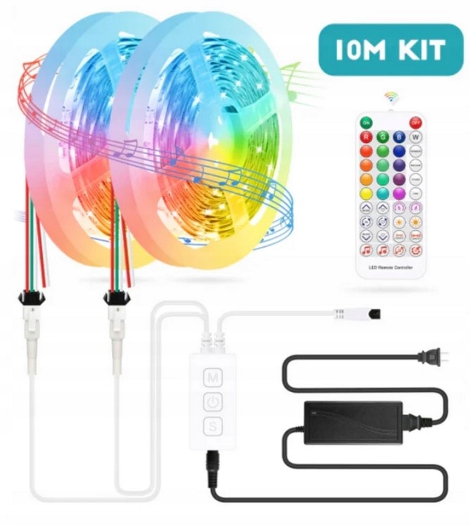 Set WS2812B Plug%play aRGB SP611E 10 m bluetooth Diaľkový Ovládač hudba Komplet