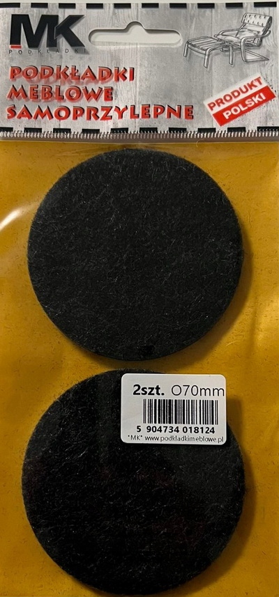 

Podkładki Filcowe Pod Meble Krzesła Czarne Fi 70MM