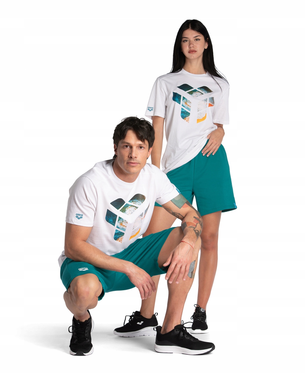 Tričko Unisexové sportovní tričko Arena Planet Water Medium White vel. S