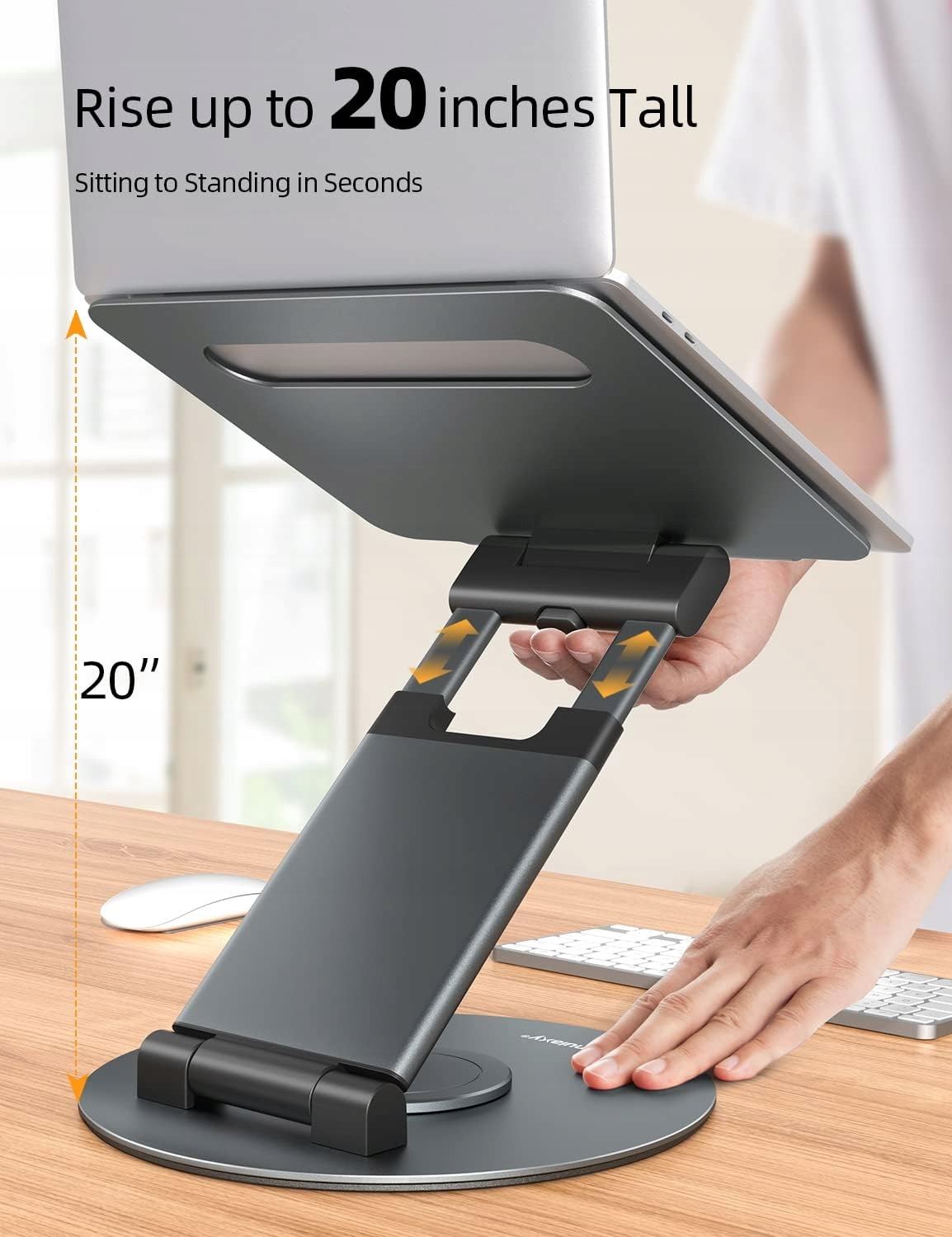 NULAXY ERGONOMICZNY REGULOWANY STOJAK NA LAPTOP DO 17 CALI 360 STOPNI — miniatura 4