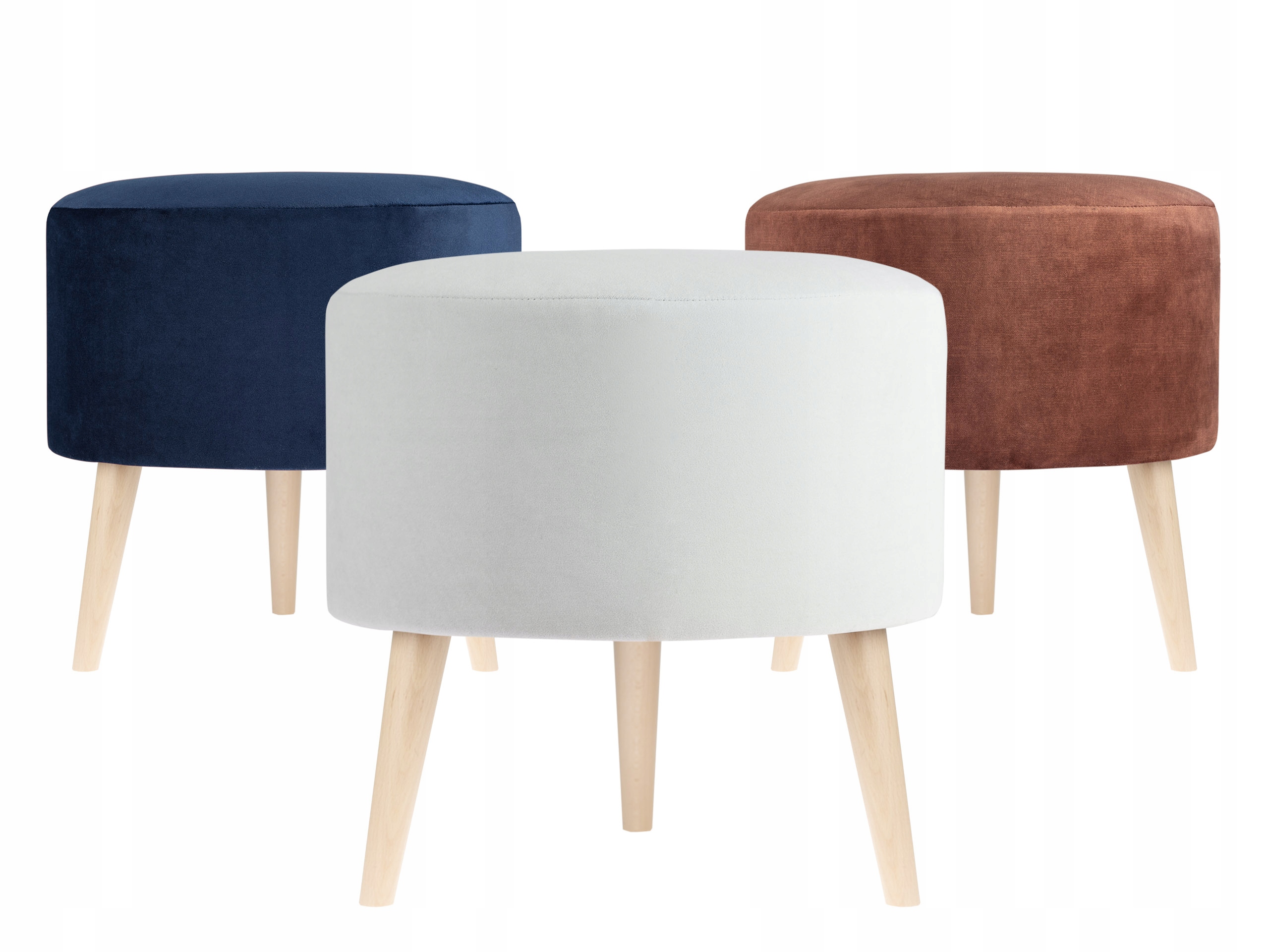 PUFA OKRĄGŁA Z NOGAMI WYSOKA 40x45 WELUR PLUSZ