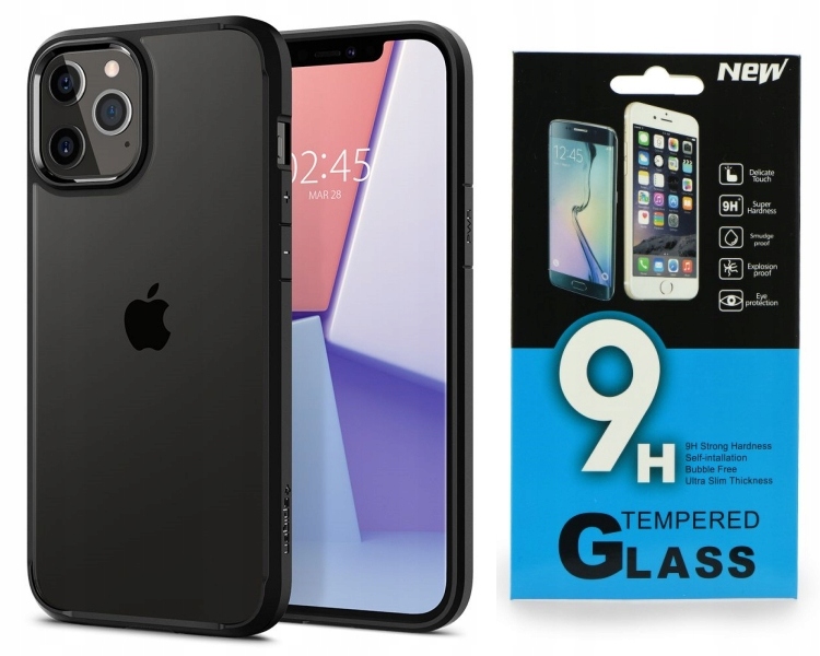 

Etui do iPhone 12, Spigen, case, plecki + Szkło