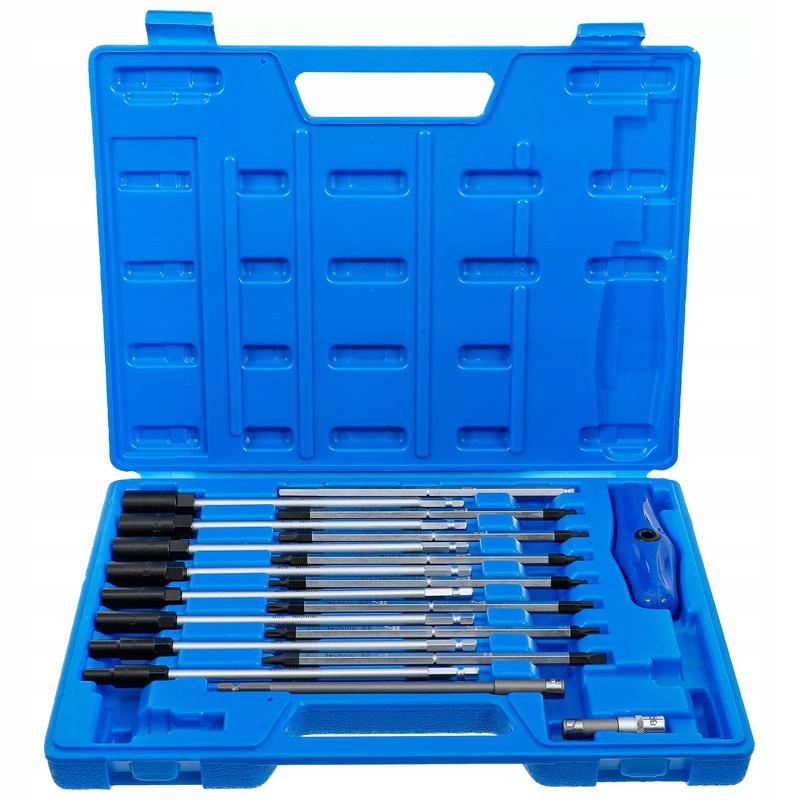 Sada šroubováků typu T s vyměnitelnými dlouhými trny, nástrčné klíče, 19 ks Bgs