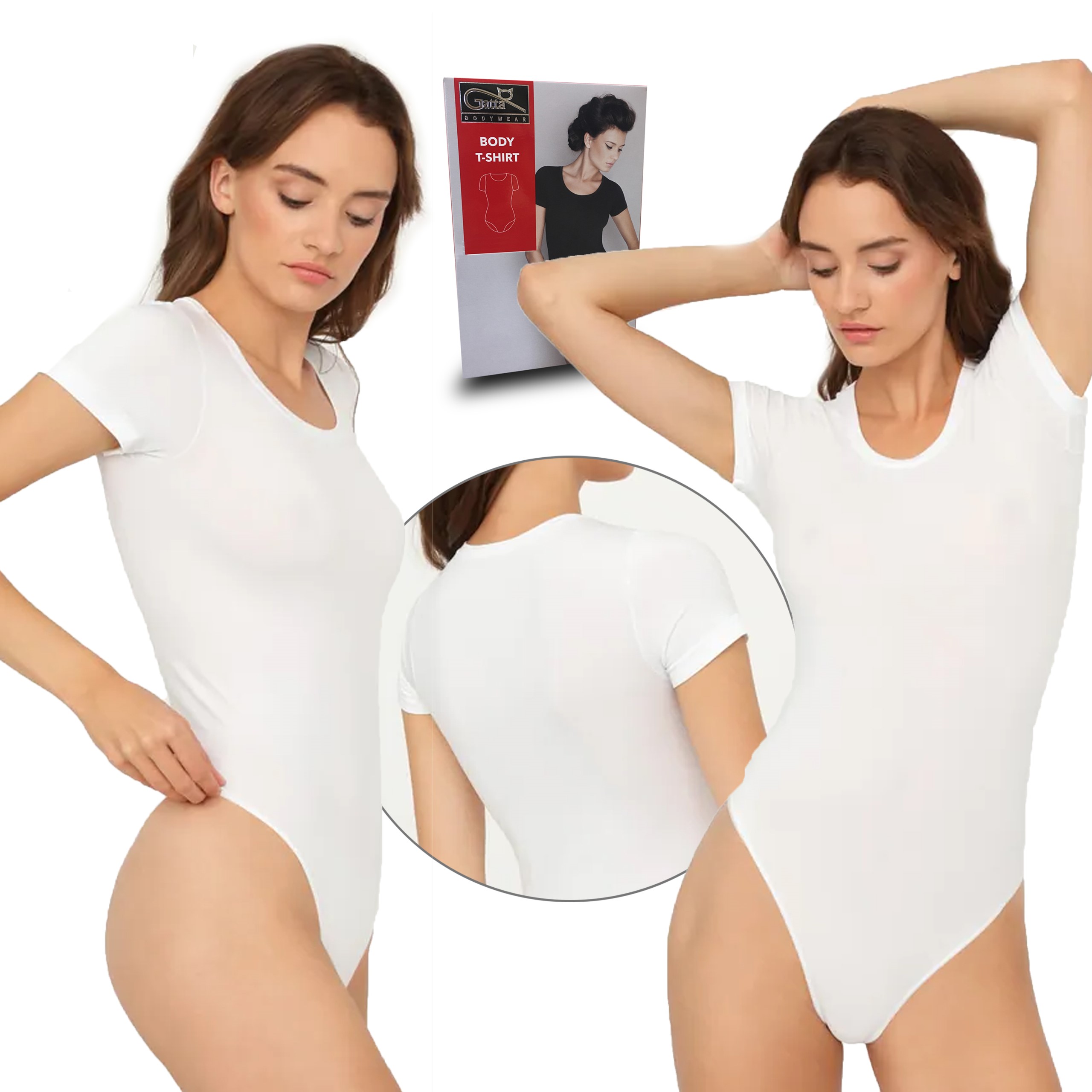 

T-Shirt Gatta body bezszwowe krótki rękaw białe, L