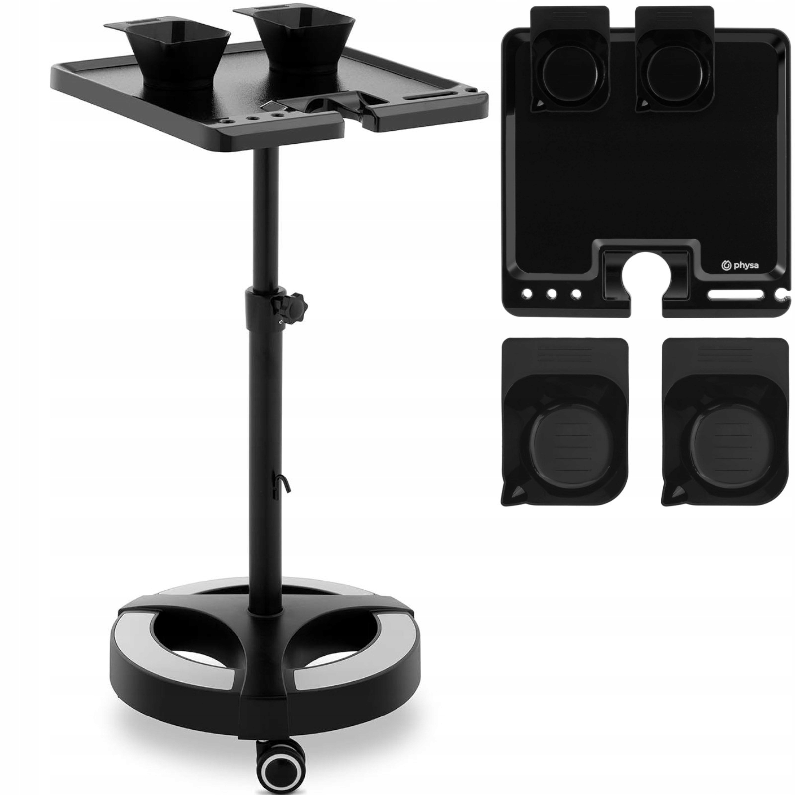 Kočárek kadeřnický pomocník nastavitelný 400 x 400 mm 2 misky