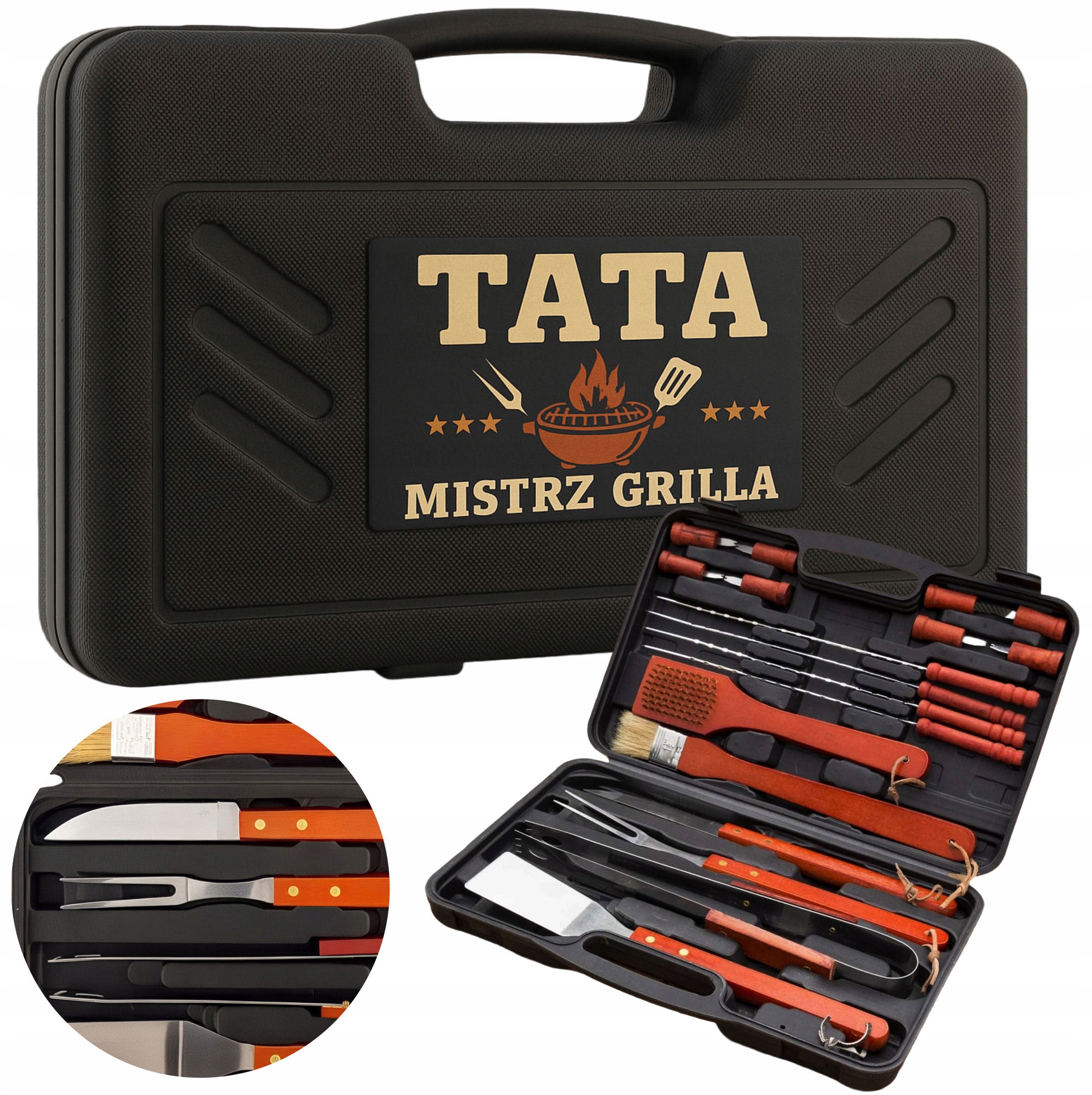 Zestaw Walizka do Grilla na Dzień Ojca Taty Przybory akcesoria Bbq