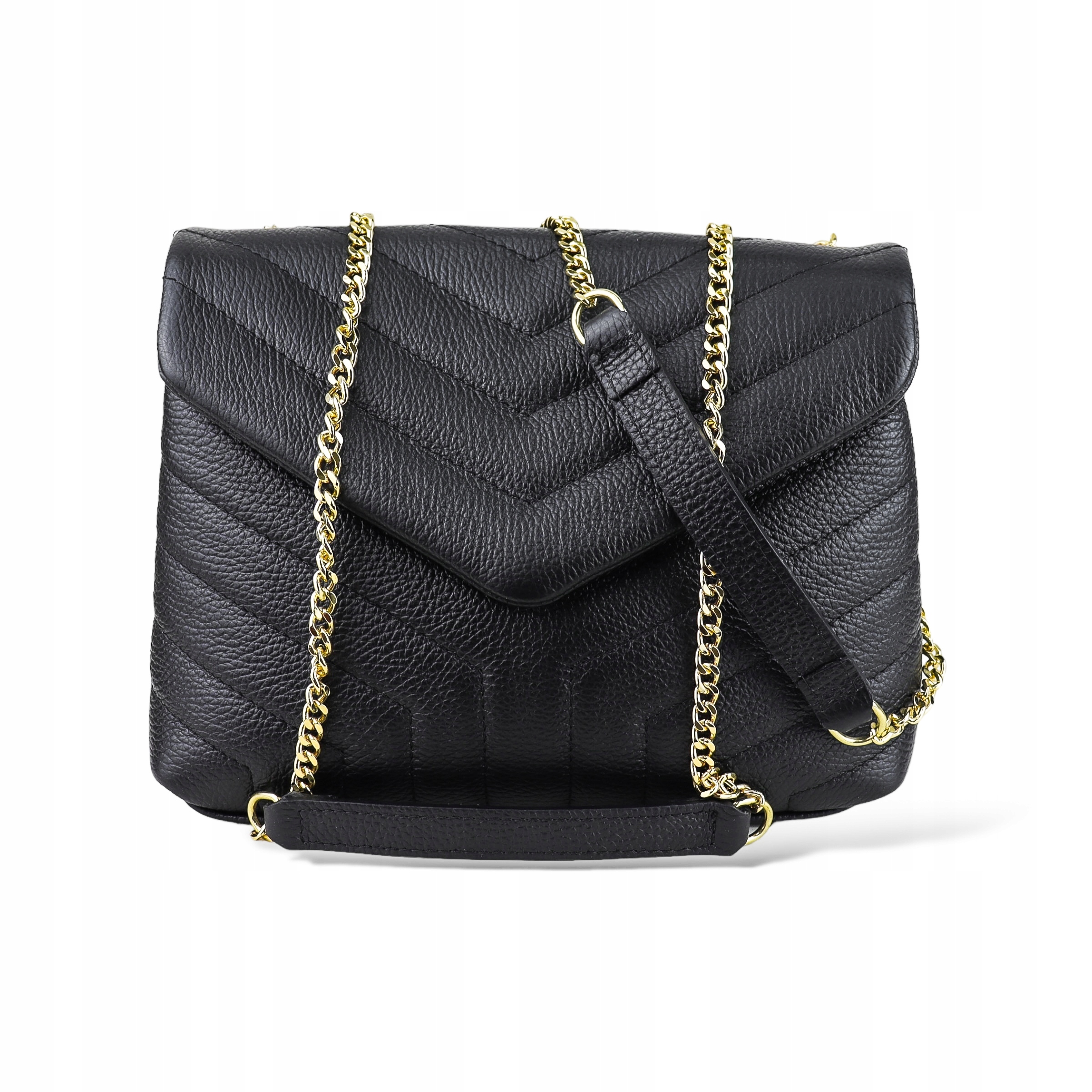 Dámská kabelka z přírodní kůže Isalina-M Černá