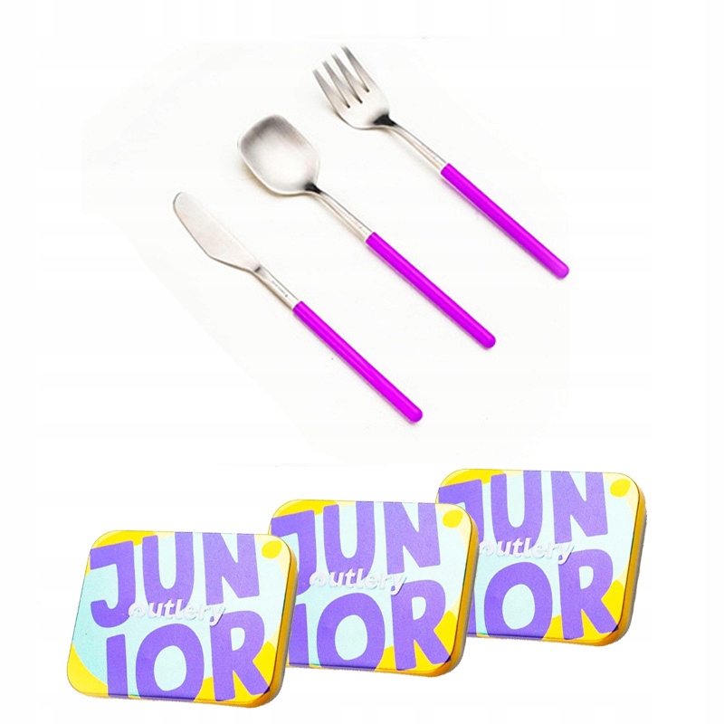 Nezbytnost: 3 sady příborů pro kempování z oceli, příbory pro děti