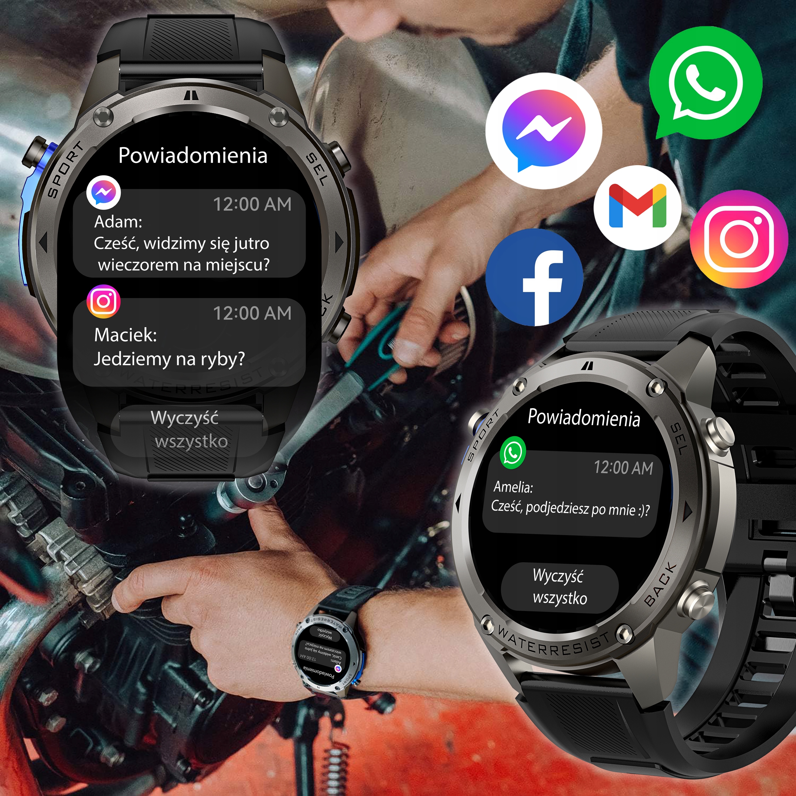 ZEGAREK MĘSKI Z GPS SMARTWATCH PROVENTUS MENU PL WODOODPORNY SPORT ROZMOWY Mechanizm automatyczny