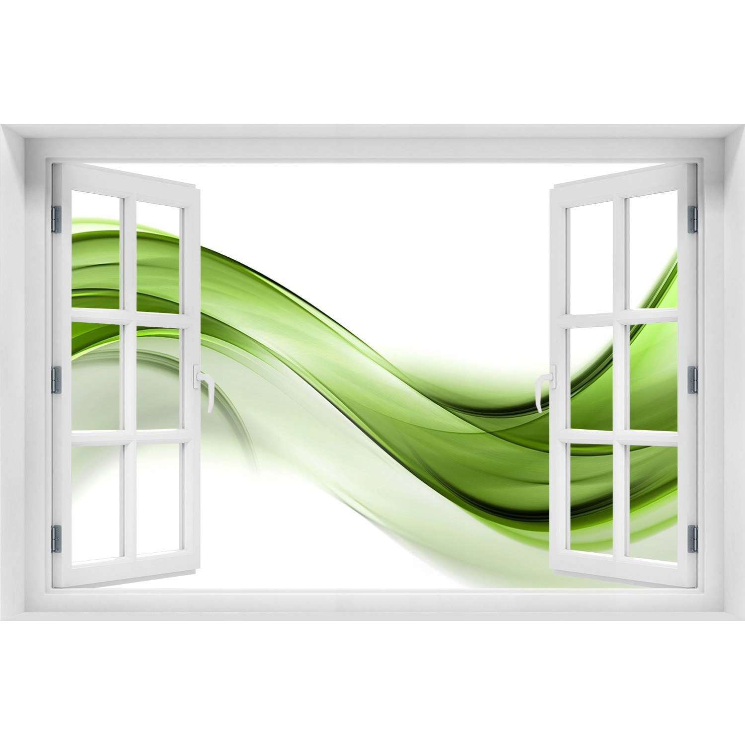 

Samoprzylepna Naklejka 3D Okno Zielona fala 90x60