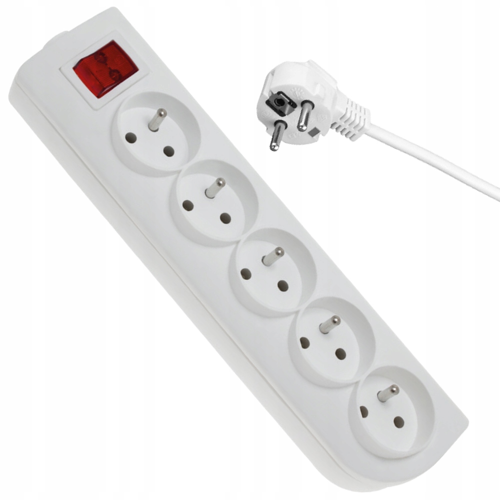 ELGOTECH LISTWA ZASILAJĄCA PRZEDŁUŻACZ 5 GNIAZD WYŁĄCZNIK KABEL 3M 10A