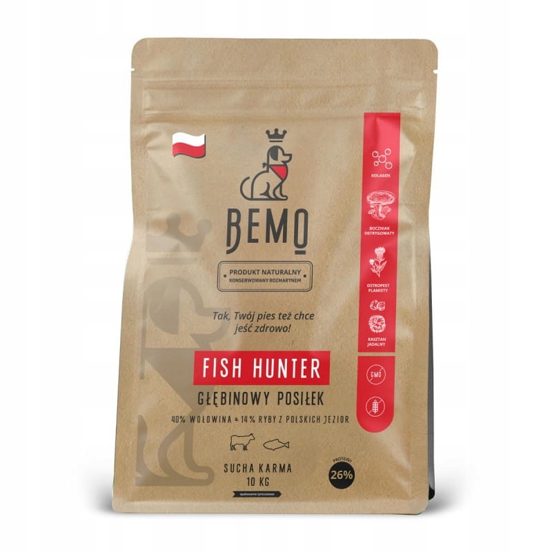 Levně Bemo – Fish Hunter – Hovězí maso s rybou – M/L – 10 kg