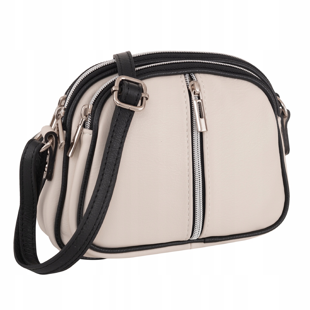 KREMOWA LISTONOSZKA SKÓRZANA WŁOSKA TOREBKA ECRU SKÓRA CIELĘCA VERA PELLE