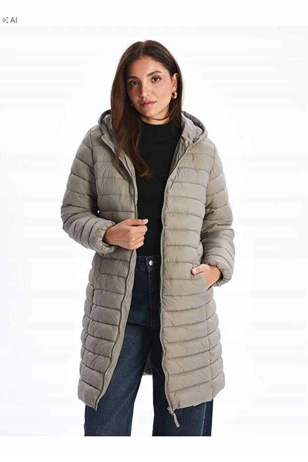 LC Waikiki Prošívaná Bunda S Kapucí V Minimalistickém Stylu 42 5IA