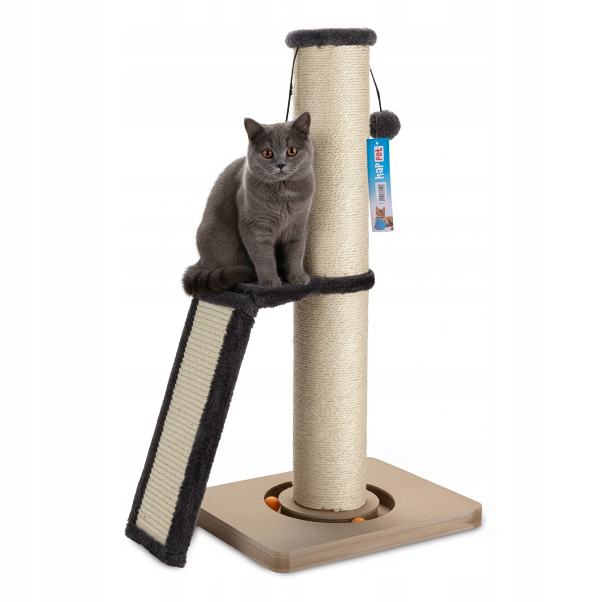 Levně Škrabací Stromy pro kočky Pelíšek hračkami 40×30×76,5 cm tmavě šedé