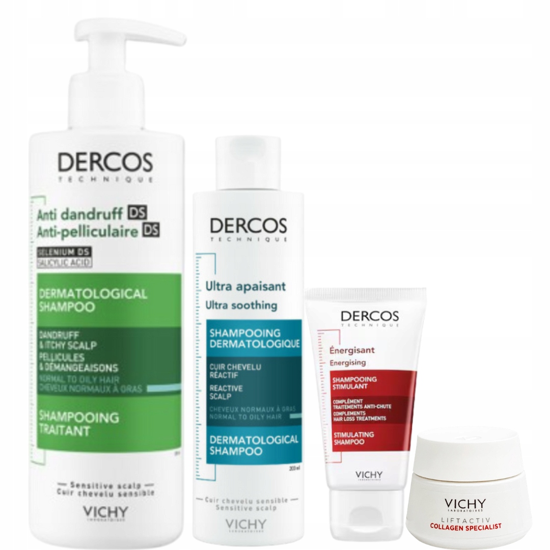 Zestaw szampon do włosów Vichy Dercos przeciwłupieżowy 390ml ultrakojący