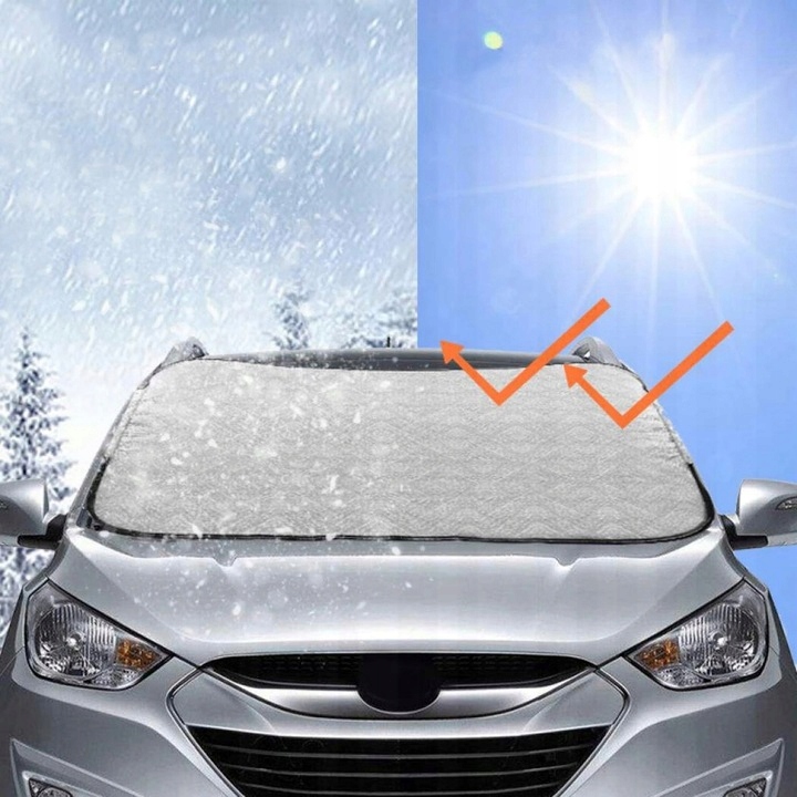 POKROWIEC MATA PRZECIWSZRONOWA ANTYSZRONOWA OSŁONA NA ZIMĘ SZYBĘ SAMOCHODU Wysokość produktu 70 cm