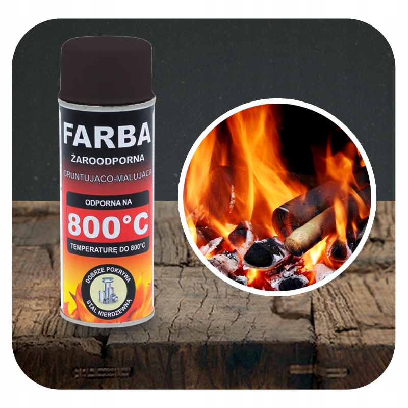FARBA ŻAROODPORNA W SPRAYU 400 ML HANSA SZARO-BRĄZOWY METALIK 800° Marka Hansa