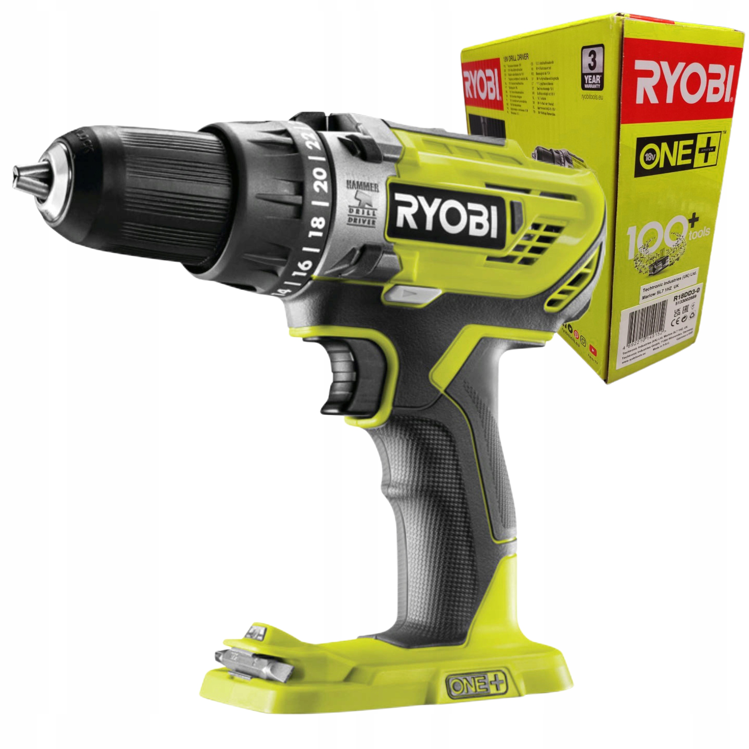 Ryobi Akumulátorová Příklepová Vrtačka Solo 18V 50 Nm One+ R18PD3-0