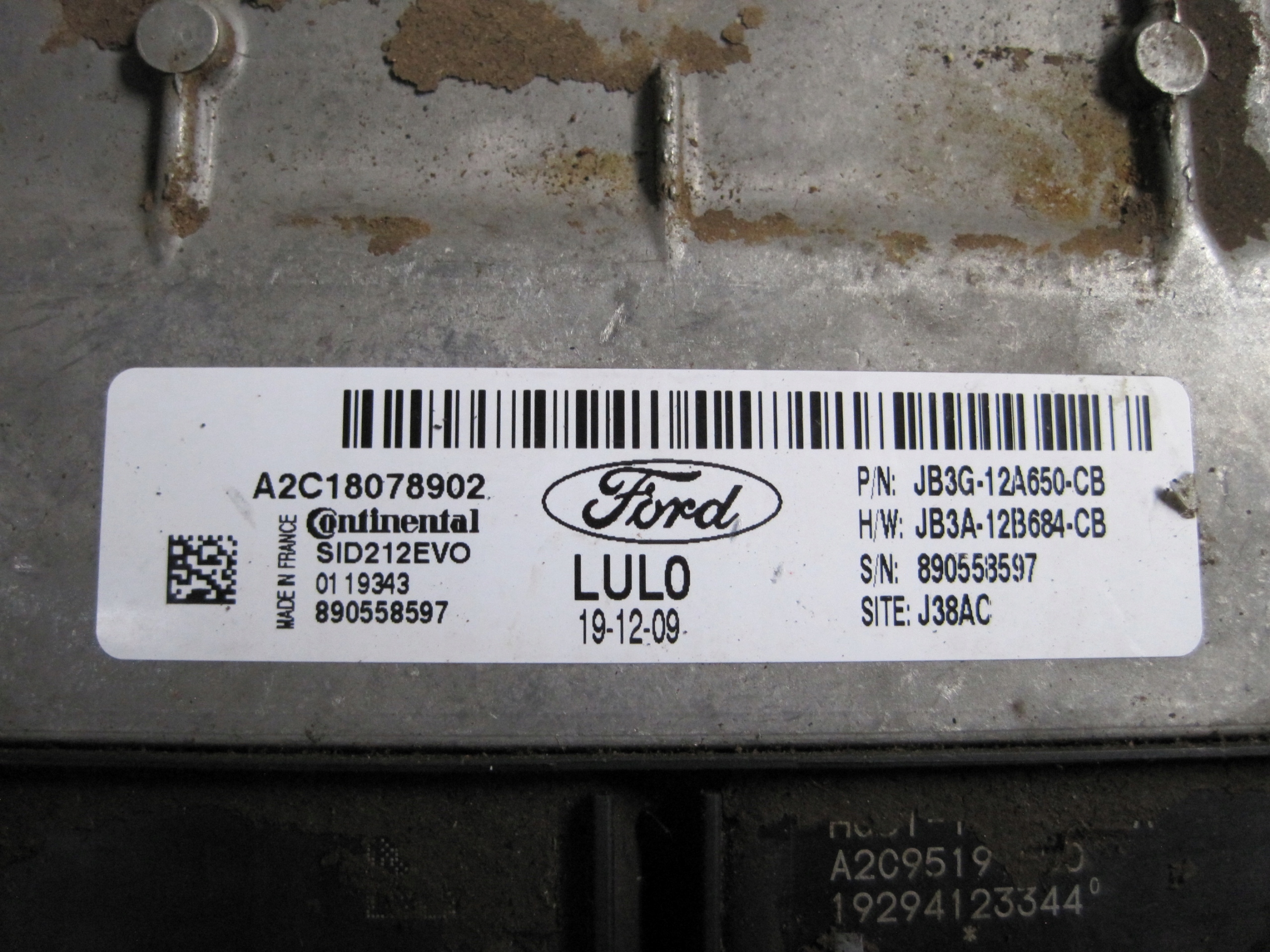 control unit computer of the engine FORD RANGER IV JB3G-12A650-CB
