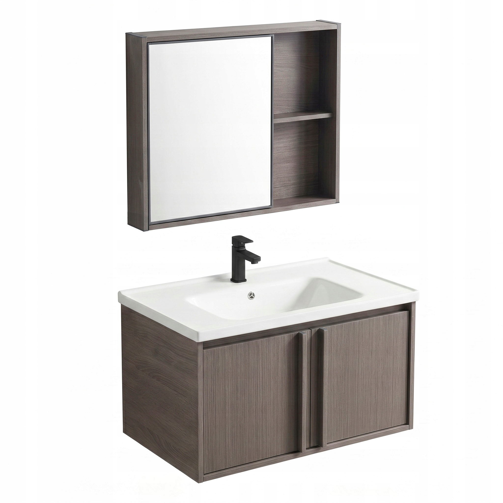 Nábytok Do Kúpeľne Sada S Umývadlom Závesná Zrkadlová Skriňa Rea Gama Bronz 70 cm