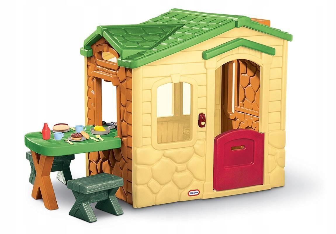 LITTLE TIKES DOMEK PIKNIKOWY Z PATIO MAGICZNY DZWONEK PLAC ZABAW 172298 Materiał plastik