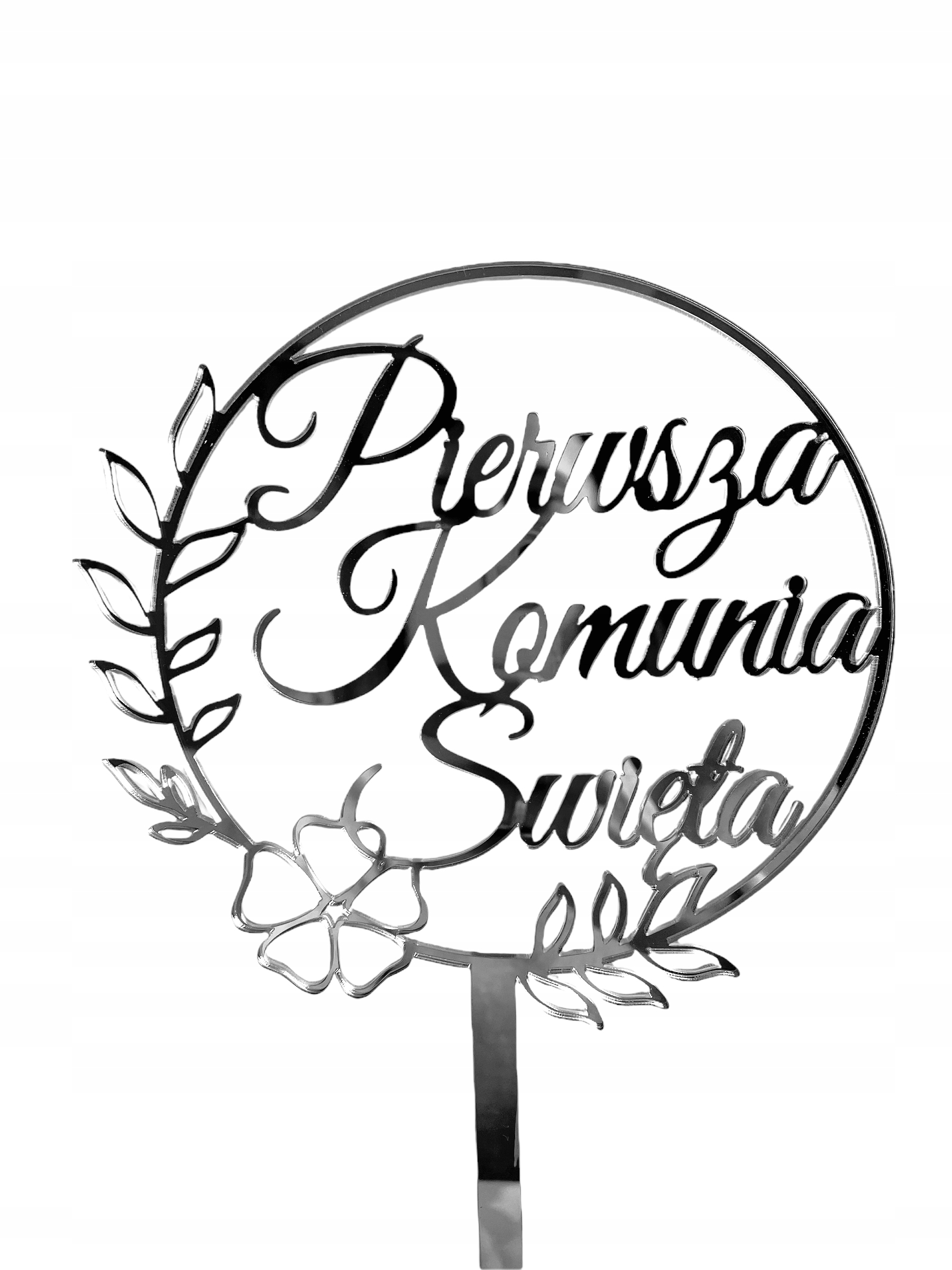 

Topper Na Tort Pierwsza Komunia Swieta Srebrny