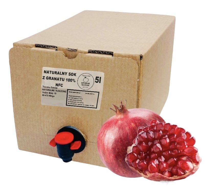 Levně Granátová šťáva 100% 5 l – v Kartonu (lisovaný za studena, zdravá, Nfc)