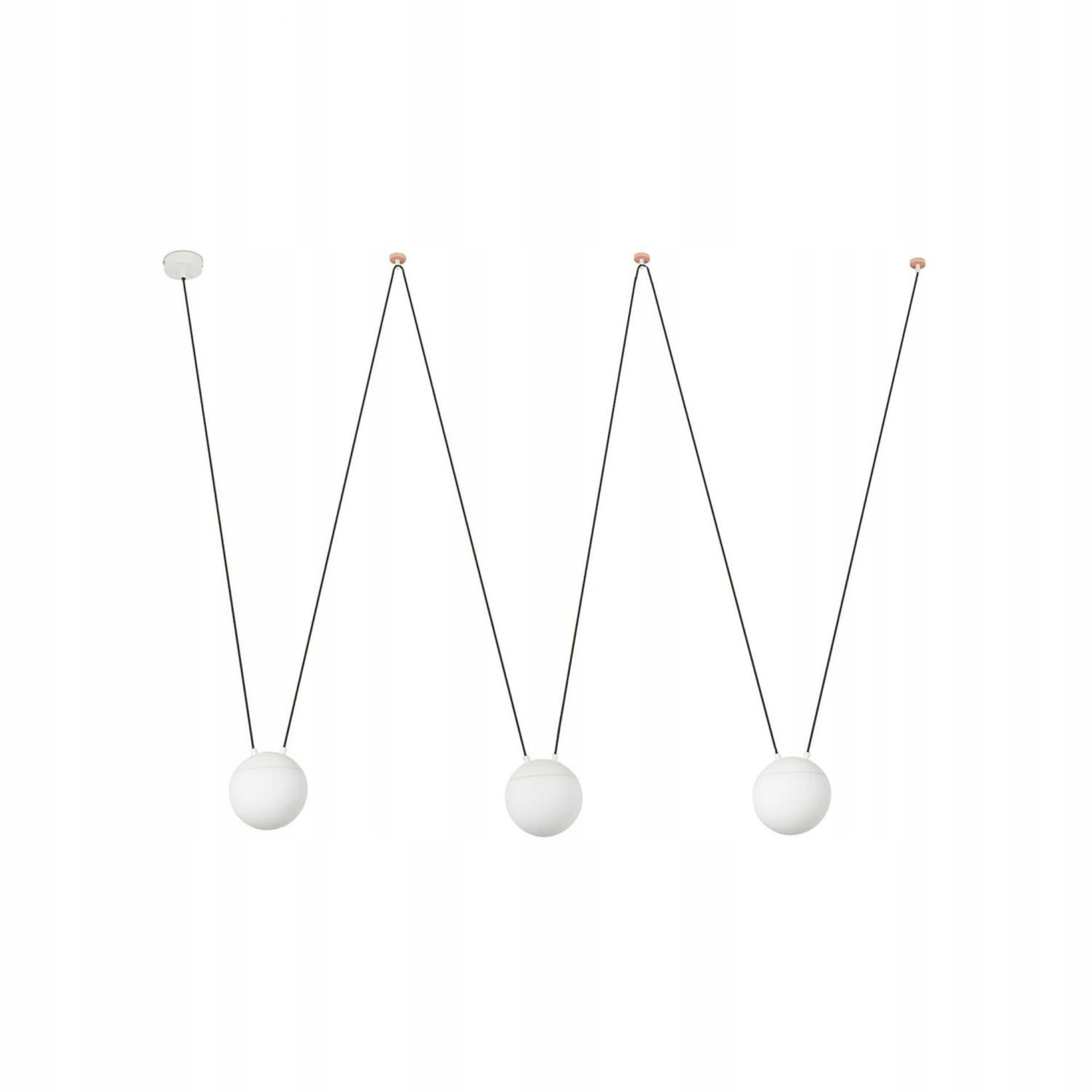 Závesné svietidlo Faro Mine Glass Space 3L biela, variabilná inštalácia, E27,