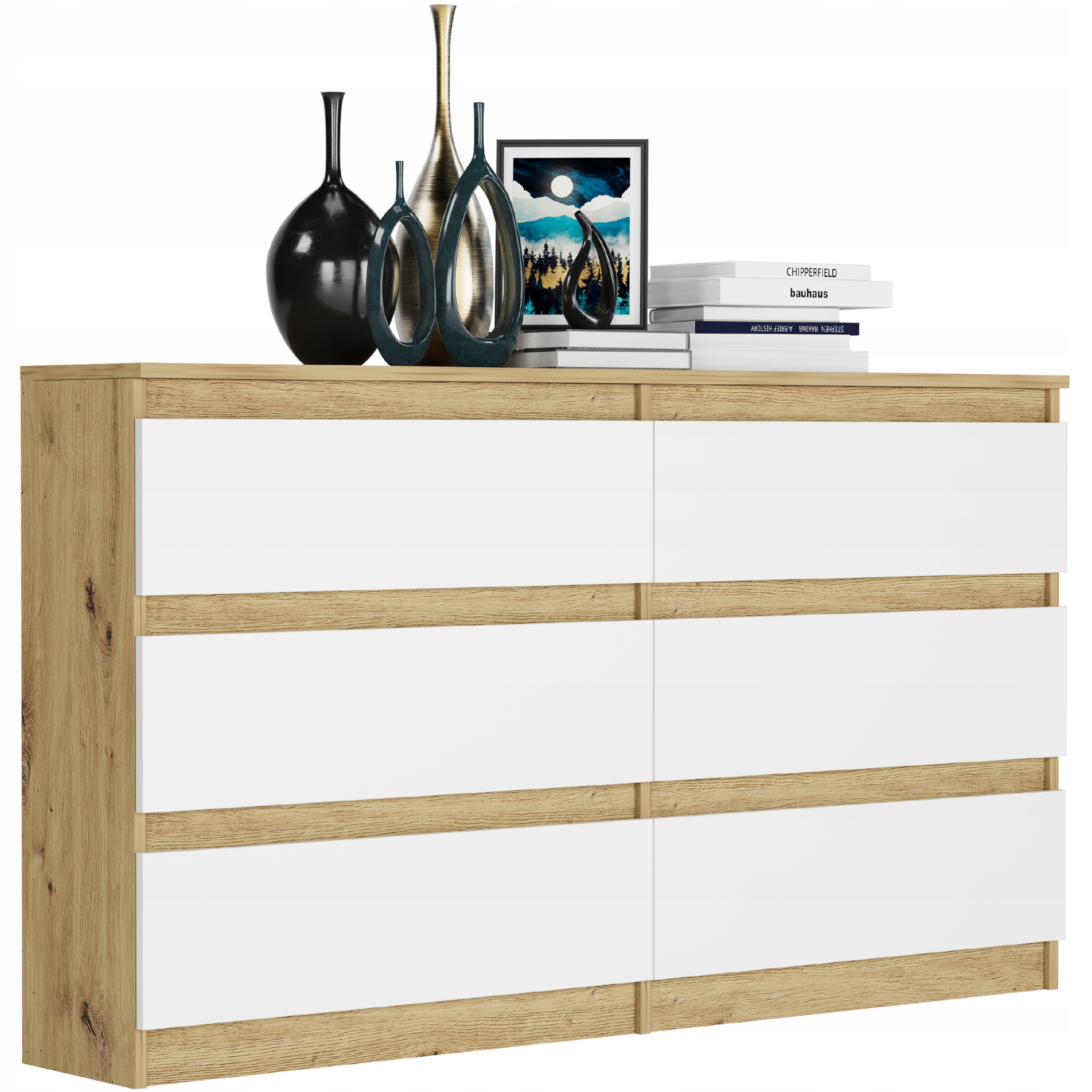 KOMODA 140 CM SZAFKA 6 SZUFLAD PRODUCENT PL R-140 ARTISAN MIX