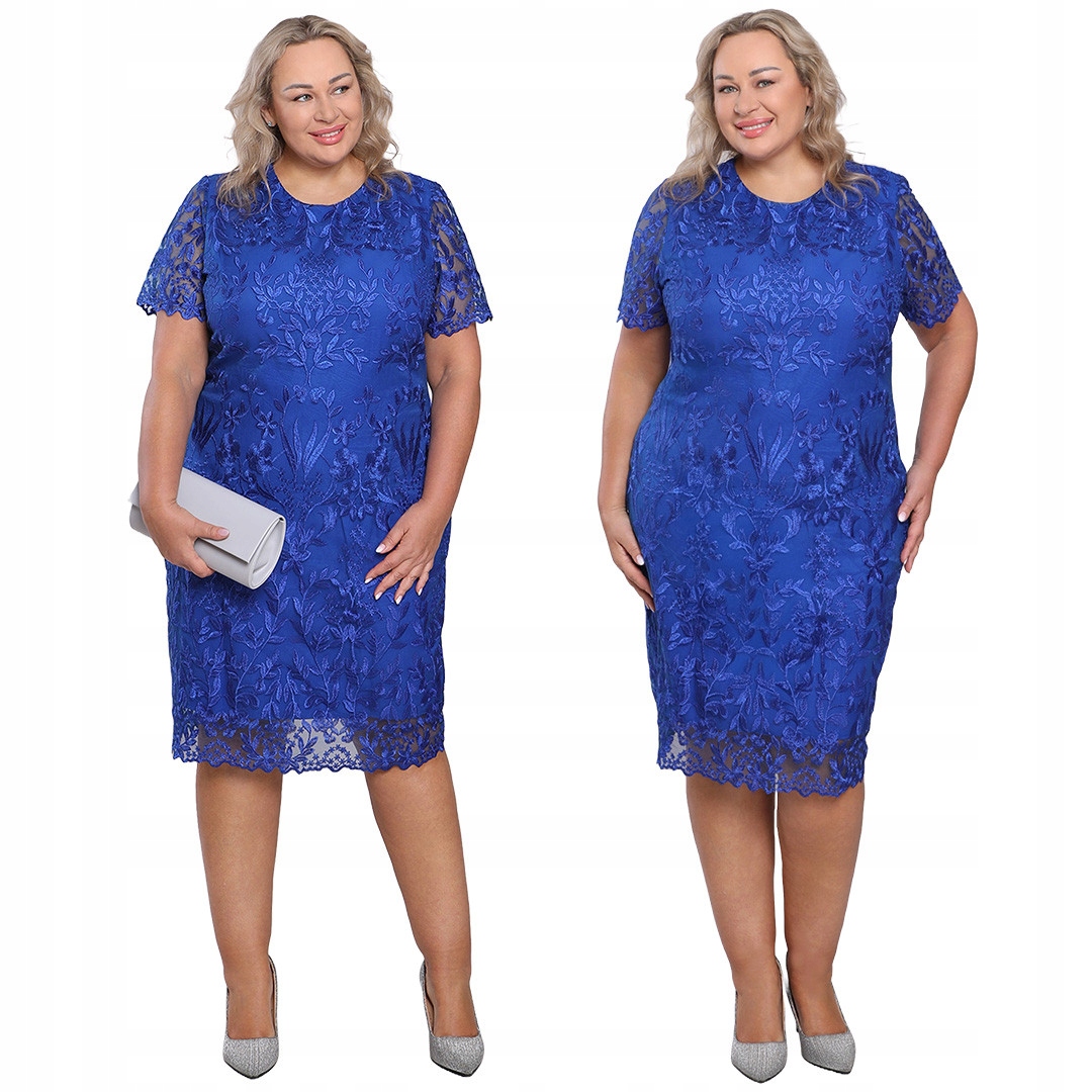 Koronkowa sukienka w kolorze niebieskim 58