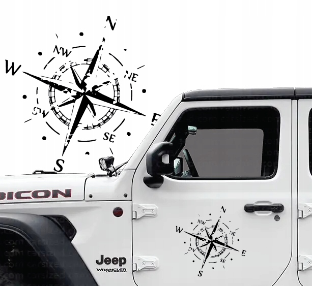 

Naklejka na samochód Jeep 4x4 róża wiatrów kompas
