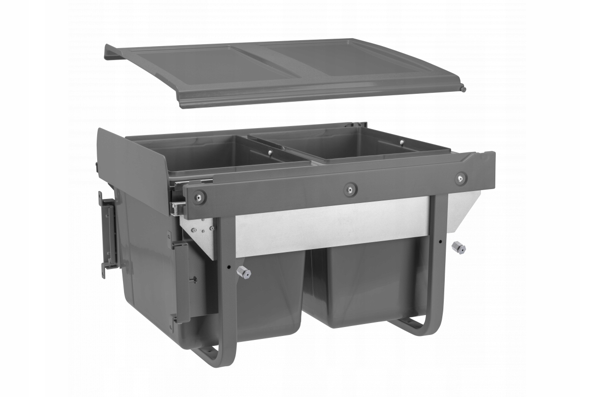 Kontejner Gtv Practieco 450 s vedením H45 2x15L, přední upevnění antracit