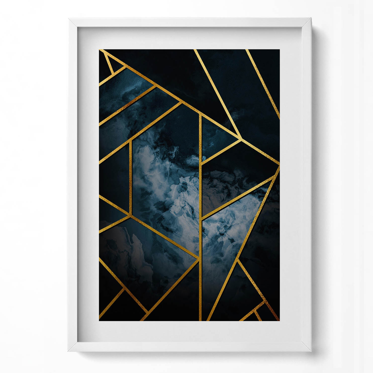 Dekorativní obraz v rámu do obývacího pokoje Tmavá geometrická abstrakce 50x70 cm