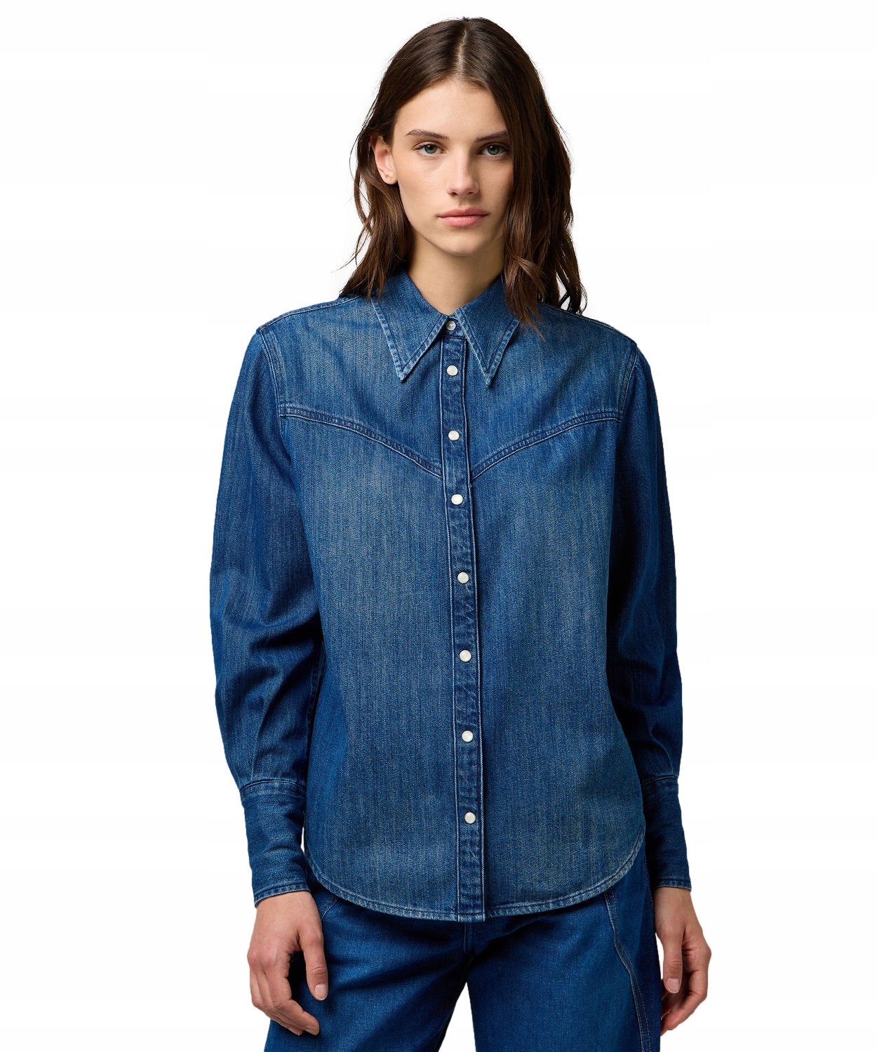 Košile Wrangler Yoke Denim Shirt 112370794 Sparkle Blue S