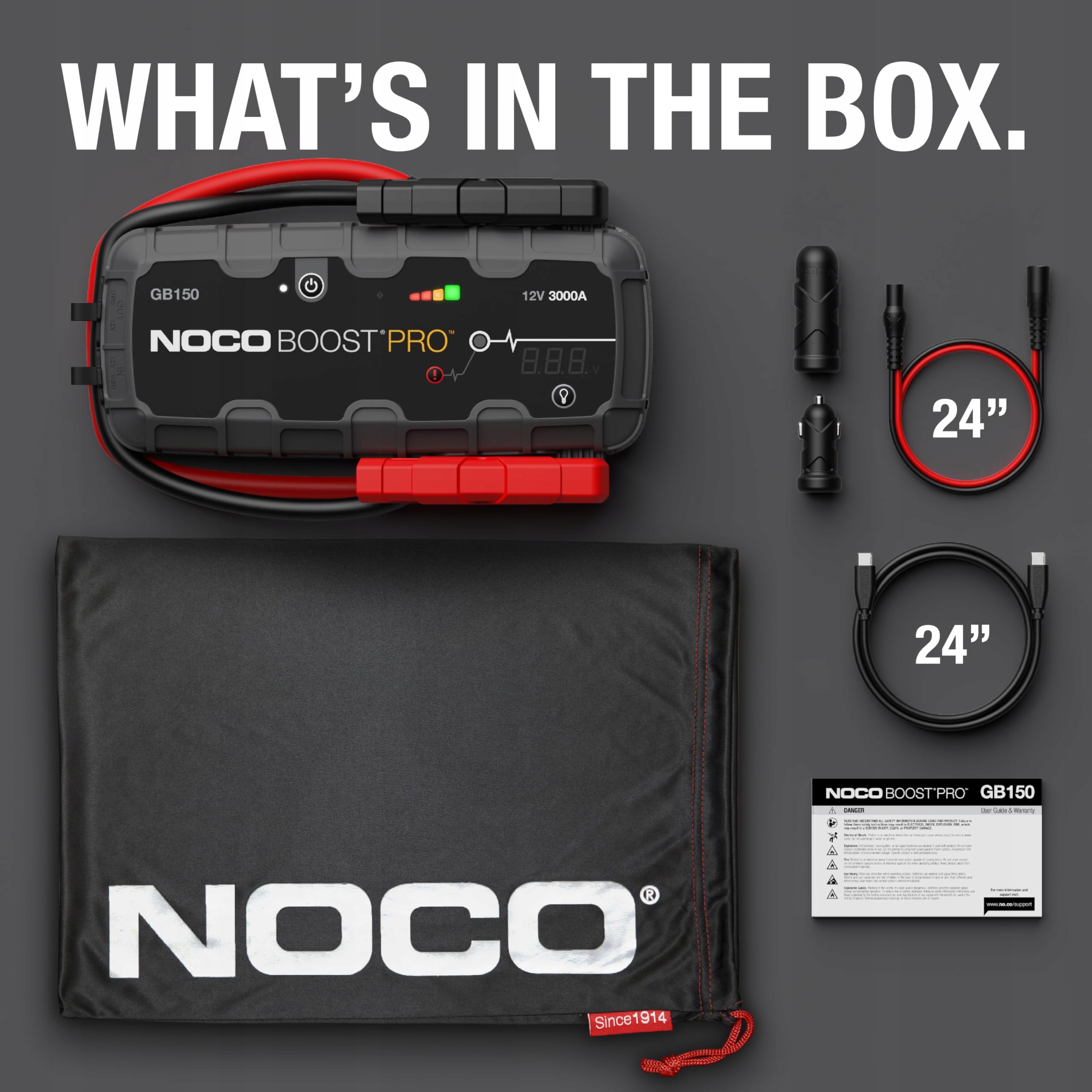 NOCO Boost GB150 3000A Powerbank Rozruchowa 12V 9L Benz. 7L Diesel — miniatura 6