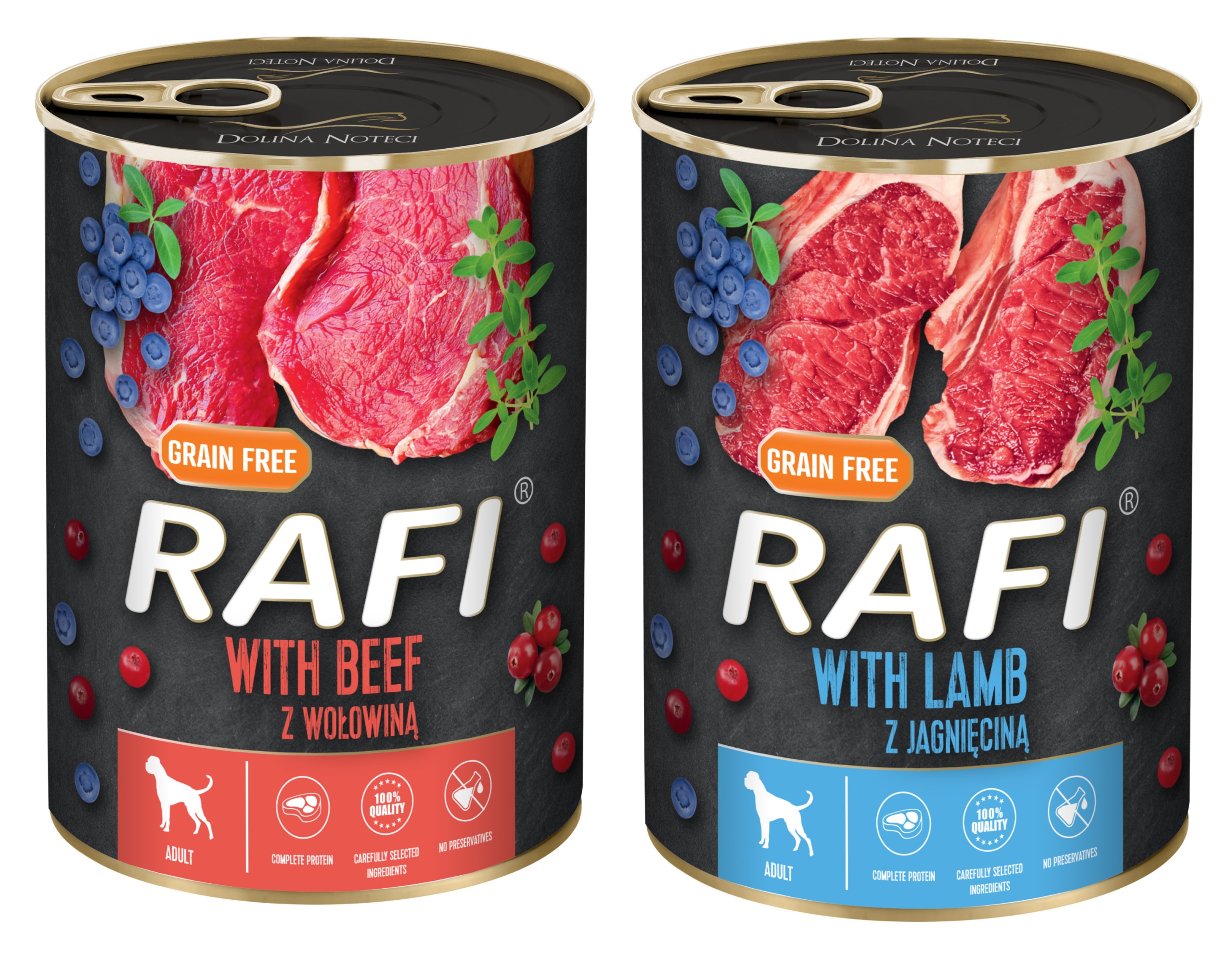 Zestaw 6x400g Karma Mokra Dla Psów RAFI MIX Smaków (Jagnięcina, Wołowina)